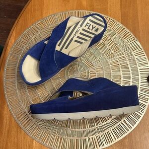 Fly London Women's Blue Wedge Sandals